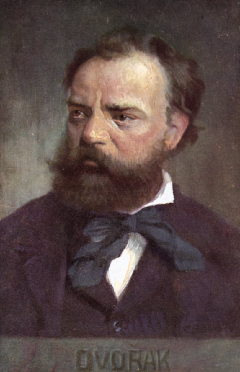Antonin Dvorak, czeski kompozytor (kolorowa litografia) autorstwa European School