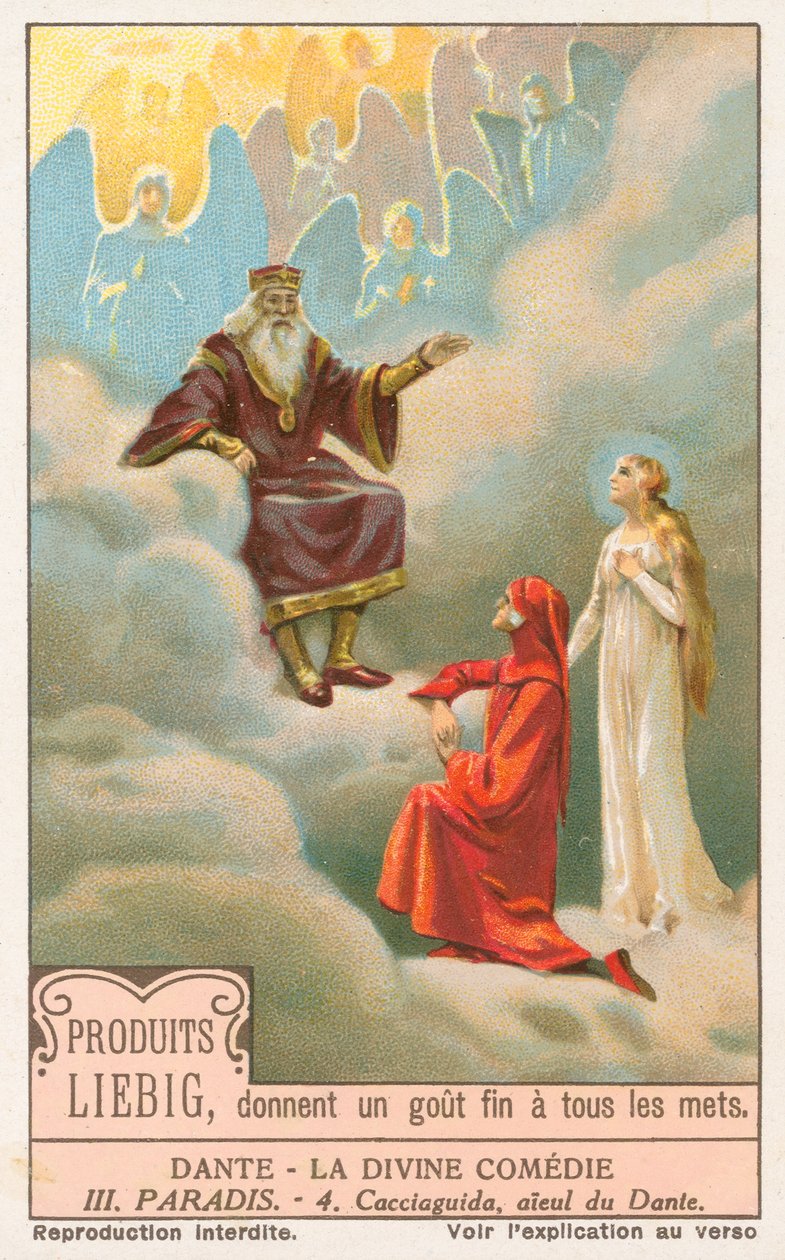Dante, Boska komedia, karta Liebig, początek XX wieku (chromo) autorstwa European School