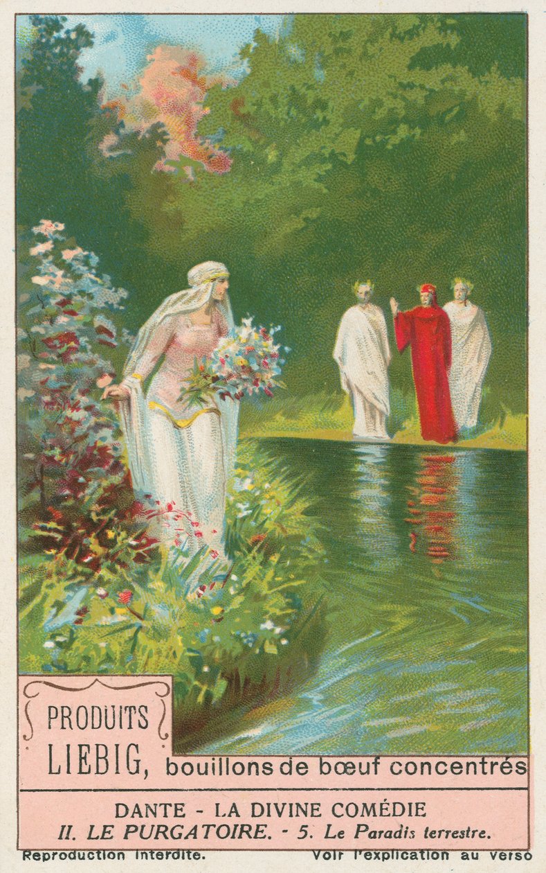 Dante, Boska komedia, karta Liebig, początek XX wieku (chromo) autorstwa European School