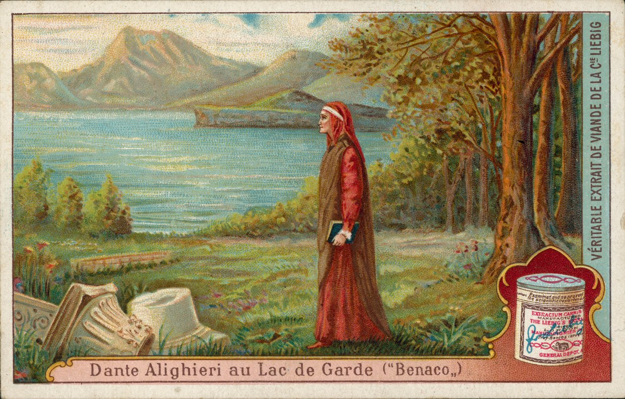 Dante nad jeziorem Garda (chromolitho) autorstwa European School