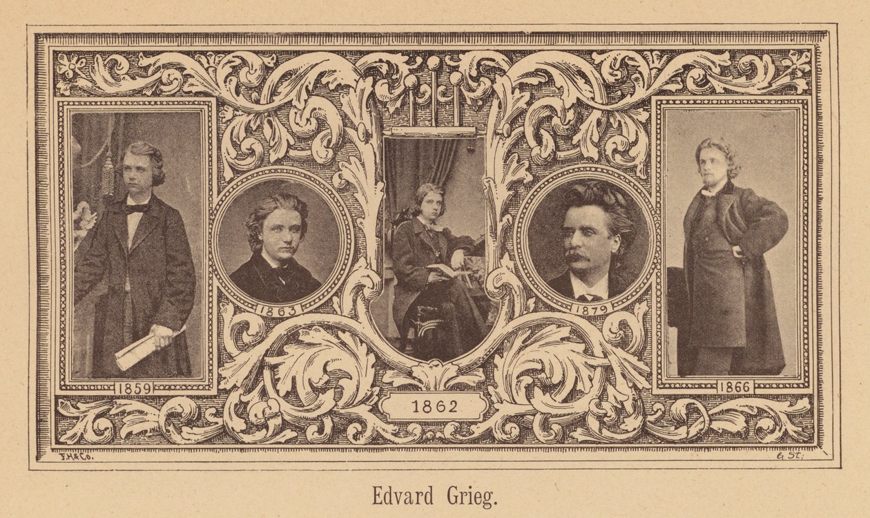 Edvard Grieg, norweski kompozytor (rycina) autorstwa European School