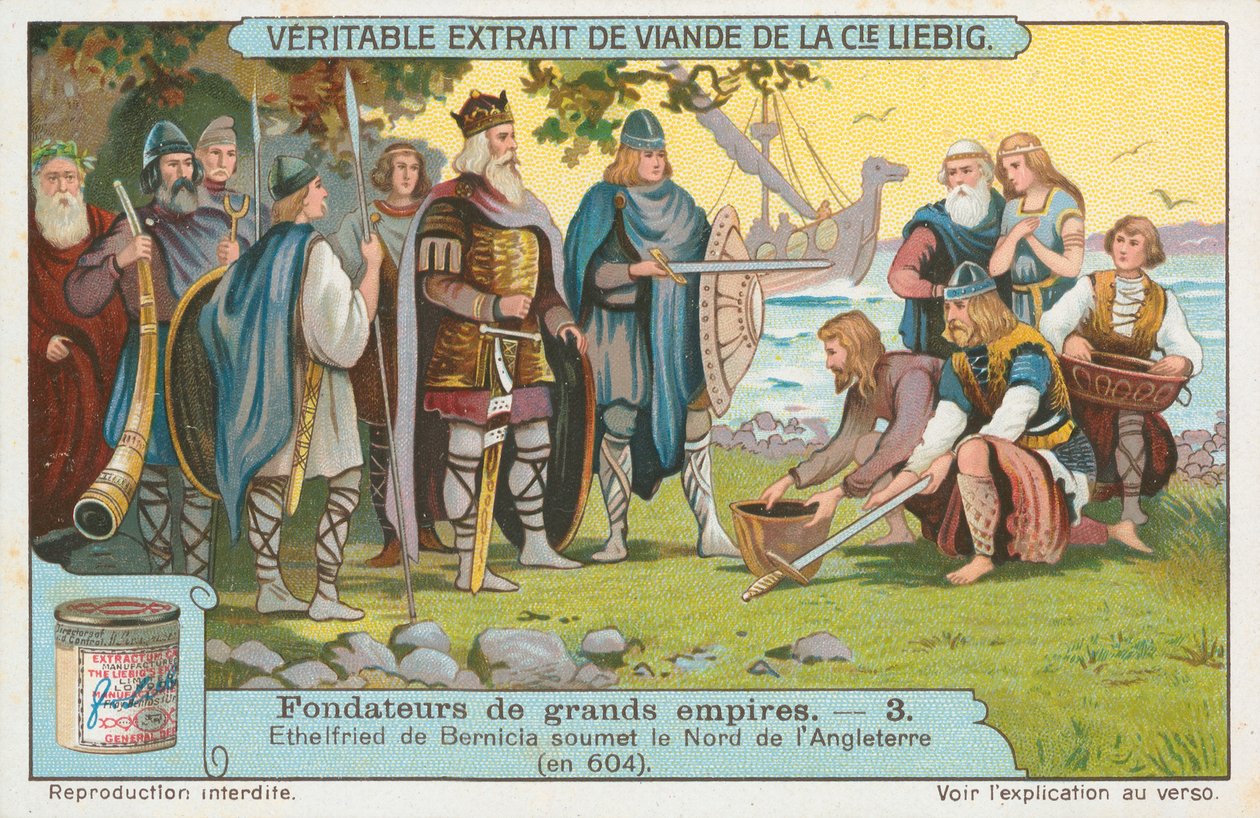 Ethelfried de Bernicia, karta Liebig, początek XX wieku (chromo) autorstwa European School