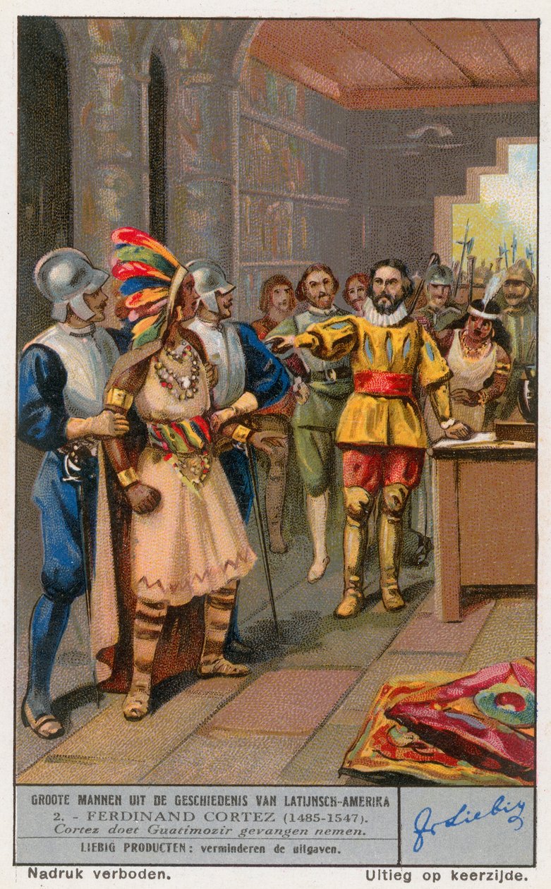Ferdinand Cortez, karta Liebig, początek XX wieku (chromo) autorstwa European School