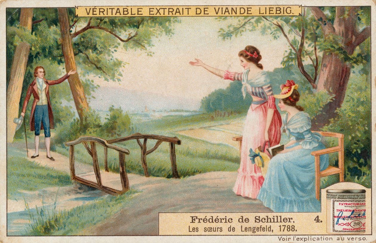 Friedrich Schiller, karta Liebig, początek XX wieku (chromo) autorstwa European School