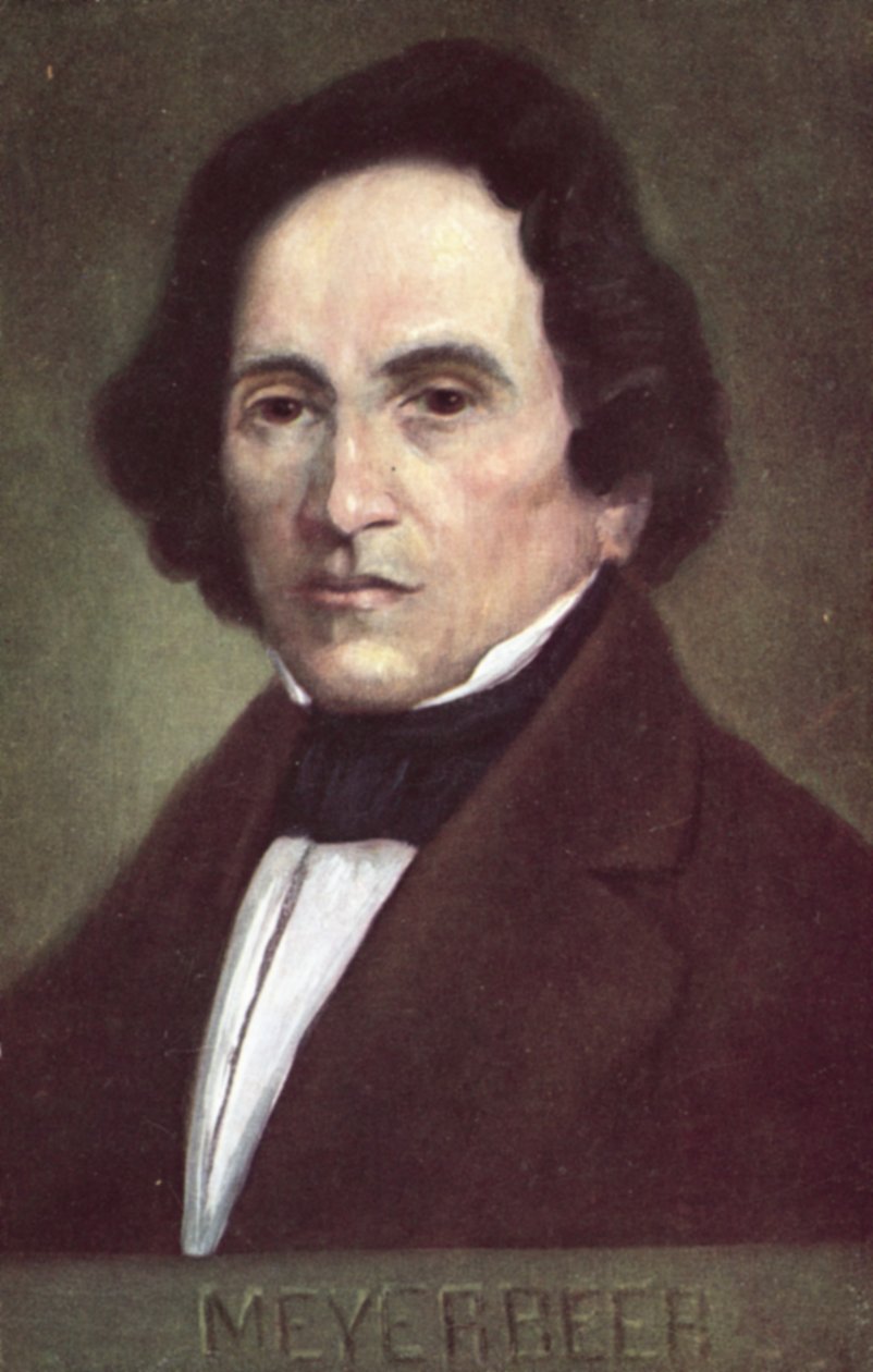 Giacomo Meyerbeer, niemiecki kompozytor (kolorowa litografia) autorstwa European School