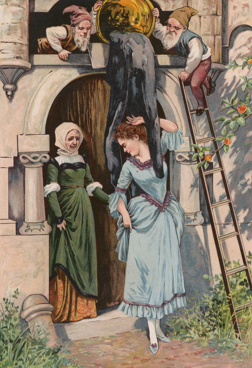 Baśnie Grimmów: Stara Matka Mróz (chromolitho) autorstwa European School