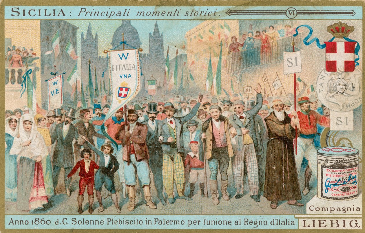 Historia Sycylii, karta Liebig, początek XX wieku (chromo) autorstwa European School