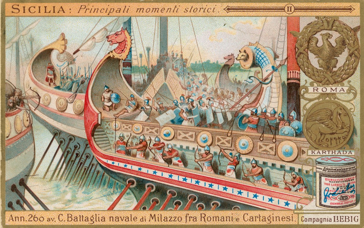 Historia Sycylii, karta Liebig, początek XX wieku (chromo) autorstwa European School