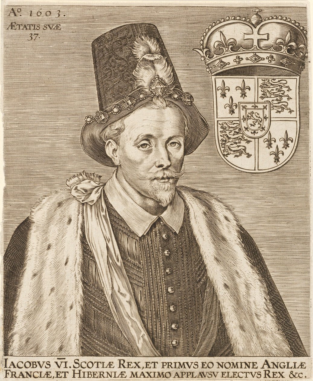 Jakub VI ze Szkocji i Jakub I z Anglii, wyd. 1603. autorstwa European School