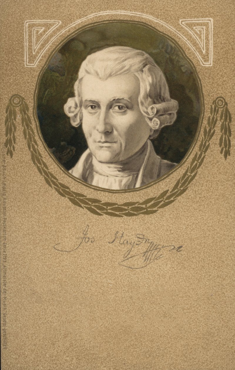 Joseph Haydn (kolorowa litografia) autorstwa European School