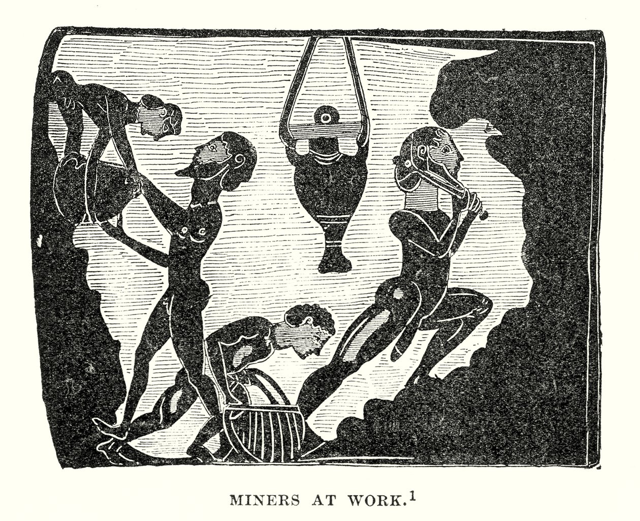 Górnicy przy pracy (grawerunek) autorstwa European School