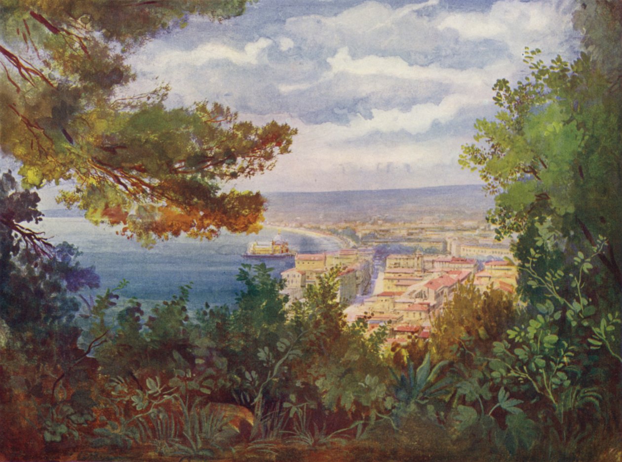 Nicea, La Jetee - Promenada z zamku (kolorowa litografia) autorstwa European School