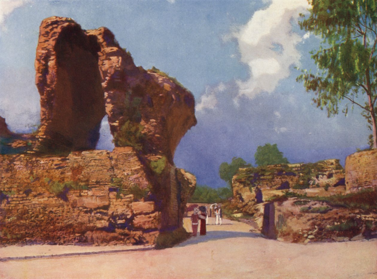 Nicea, Les Arenes de Cimiez (kolorowa litografia) autorstwa European School