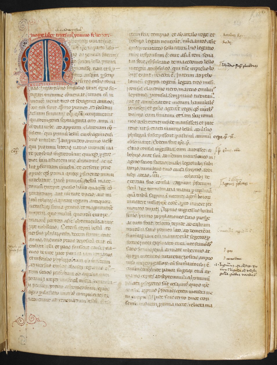 Tytus Liwiusz, Ab Urbe condita ("Codex Aginnensis"), f.223r, ok. 1325-29 (kodeks pergaminowy) autorstwa European School