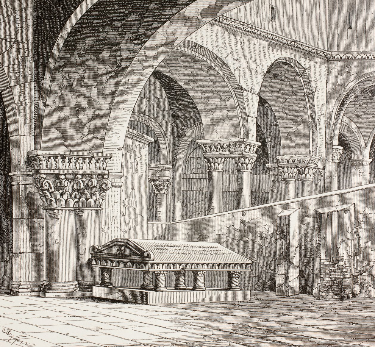 Grób Godfreya de Bouillon w kościele Grobu Świętego, Jerozolima, ok.1880 autorstwa European School