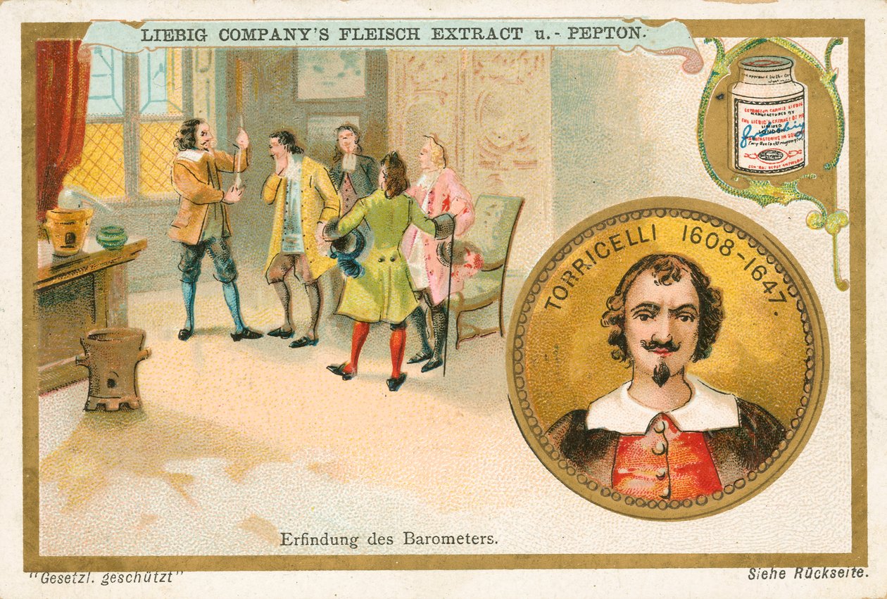 Torricelli, karta Liebig, początek XX wieku (chromo) autorstwa European School