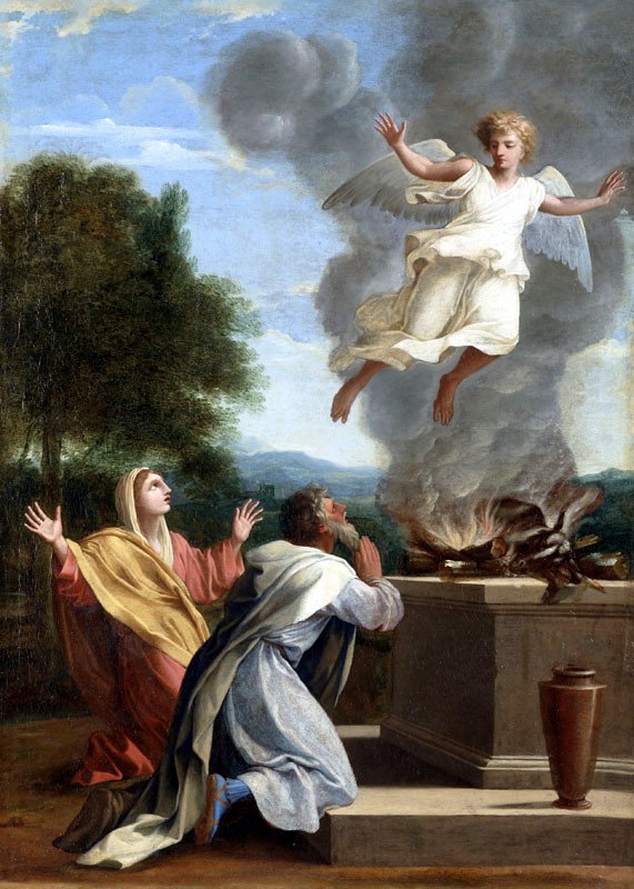  Ofiara Manoahna autorstwa Eustache Le Sueur