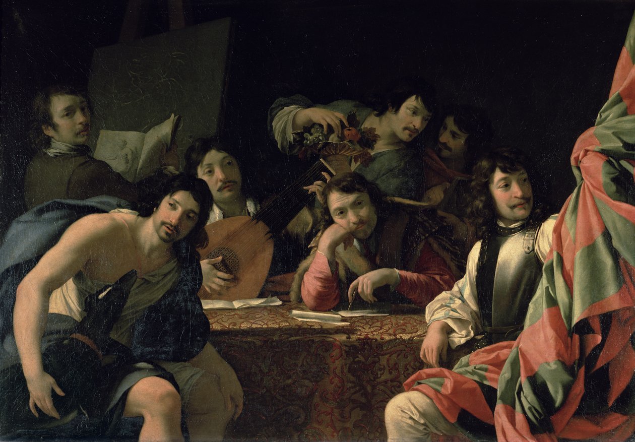 Spotkanie artystów autorstwa Eustache Le Sueur
