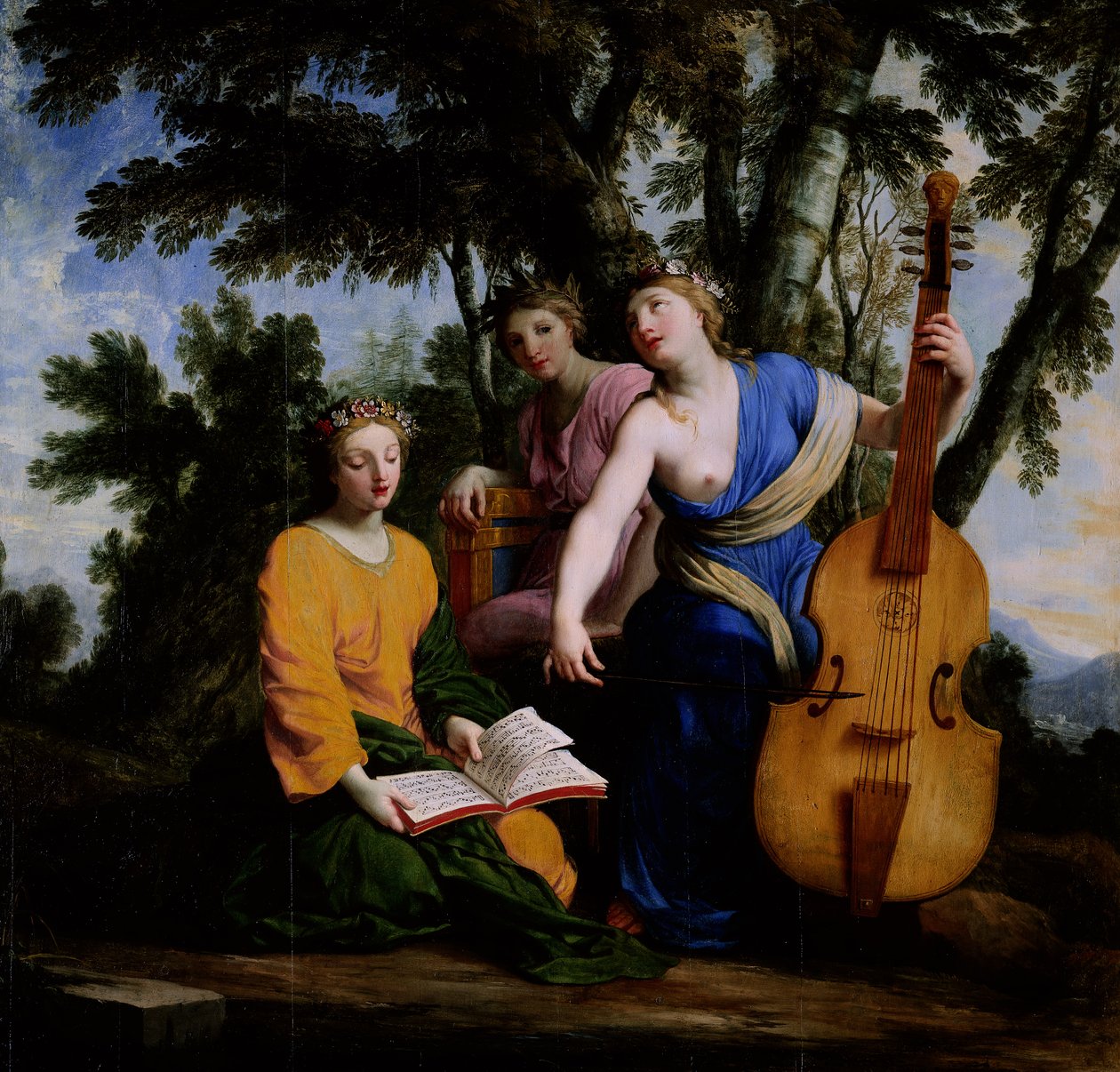 Muzy Melpomene, Erato i Polymnia, 1652-55 autorstwa Eustache Le Sueur