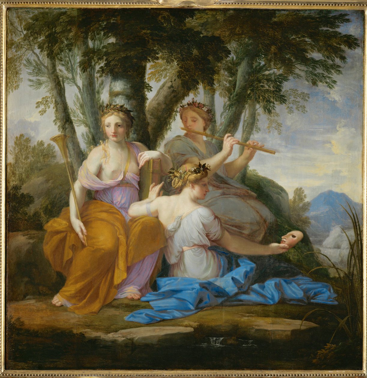 Clio, Euterpe et Thalia - Muzy Clio, Euterpe i Thalia ... autorstwa Eustache (studio of) Le Sueur