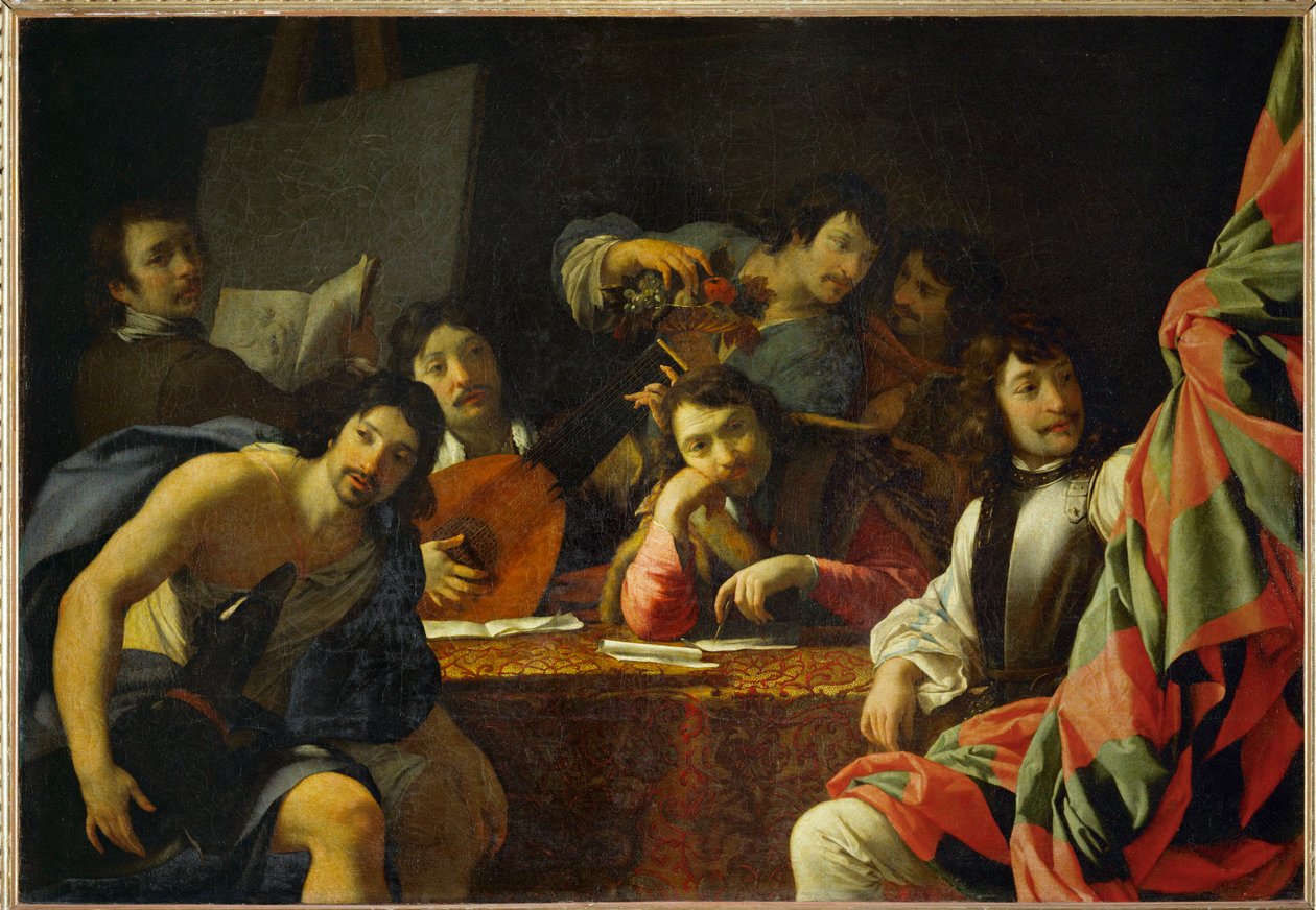 Roztropność przynosi pokój i obfitość ... autorstwa Eustache (studio of) Le Sueur