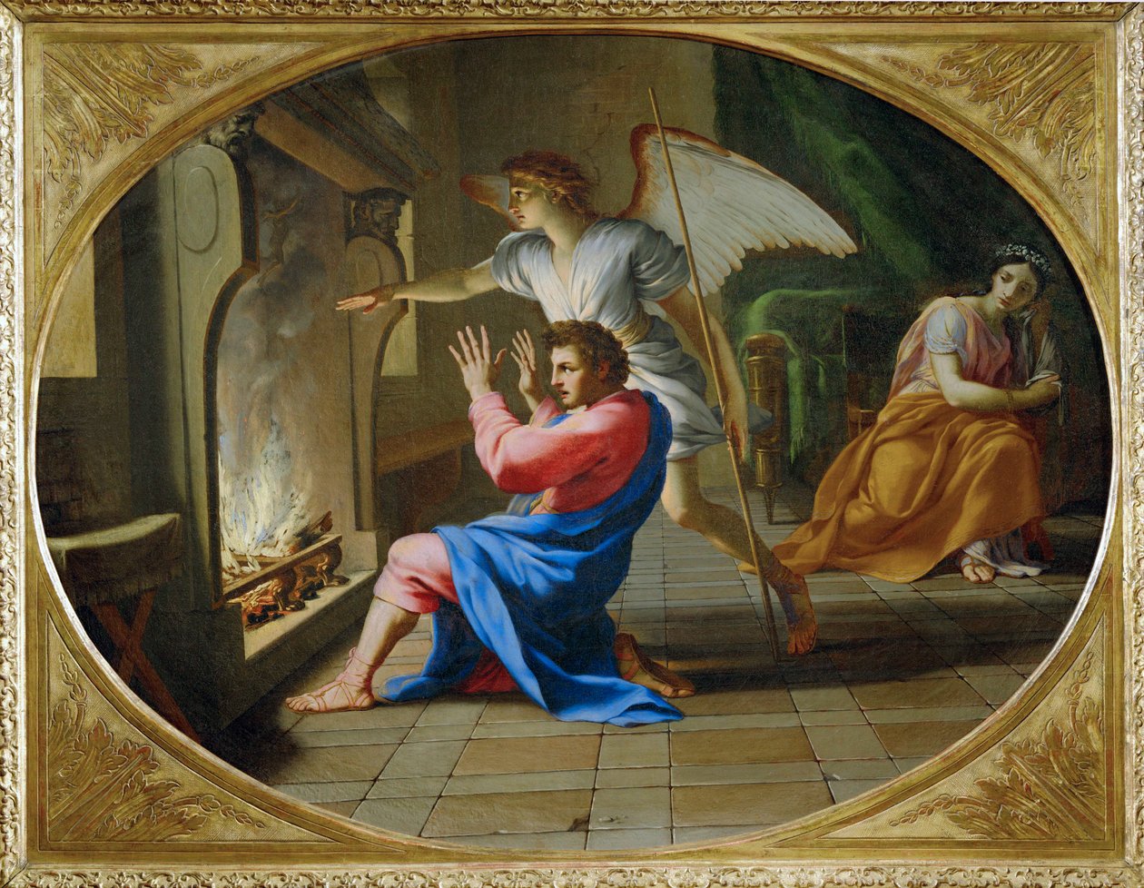 Noc poślubna Tobiasa i Sary - noc poślubna ... autorstwa Eustache (studio of) Le Sueur