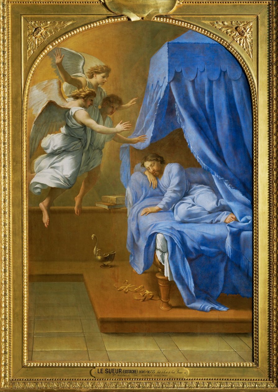 Le songe de Saint Bruno - Sen świętego Brunona ... autorstwa Eustache (studio of) Le Sueur