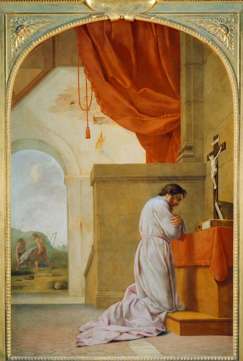 Święty Brunon w modlitwie - Święty Brunon w modlitwie ... autorstwa Eustache (studio of) Le Sueur