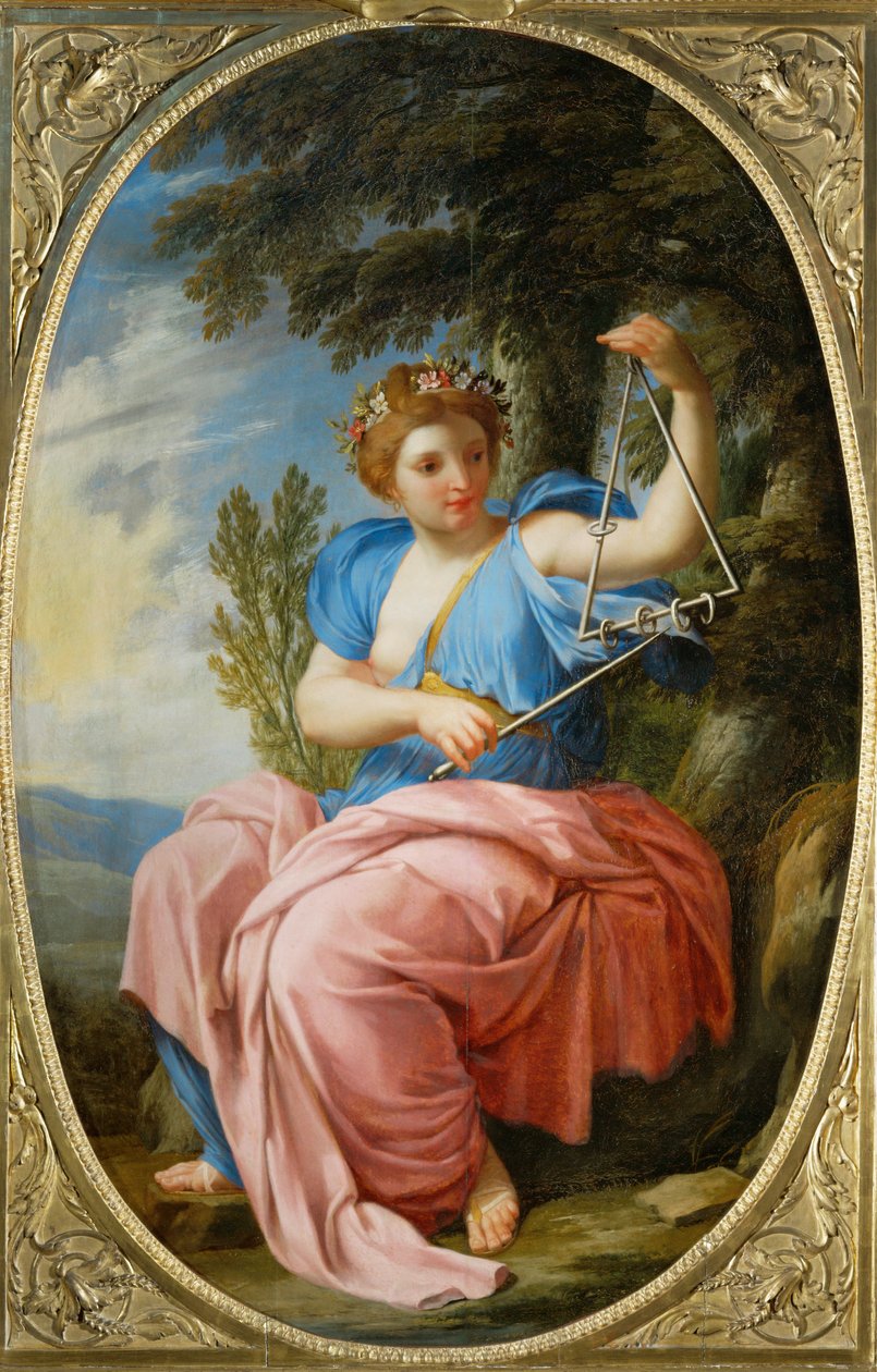 Muza Terpsichore, z Chambre des Muses, Luwr, Paryż ... autorstwa Eustache (studio of) Le Sueur