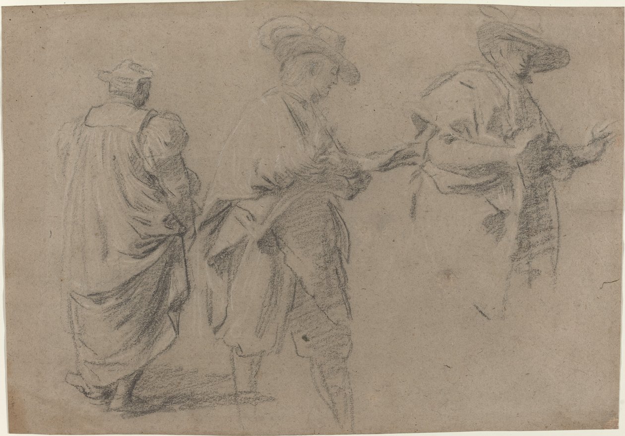 Sędzia i dwóch dżentelmenów prawników autorstwa Eustache Le Sueur
