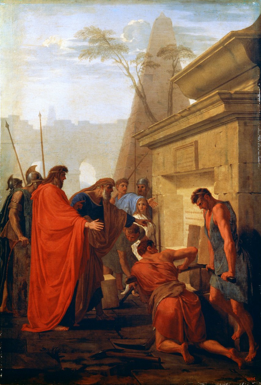 Otwarcie grobowca Nitokrysa przez Dariusza Wielkiego, XVII w. autorstwa Eustache Le Sueur