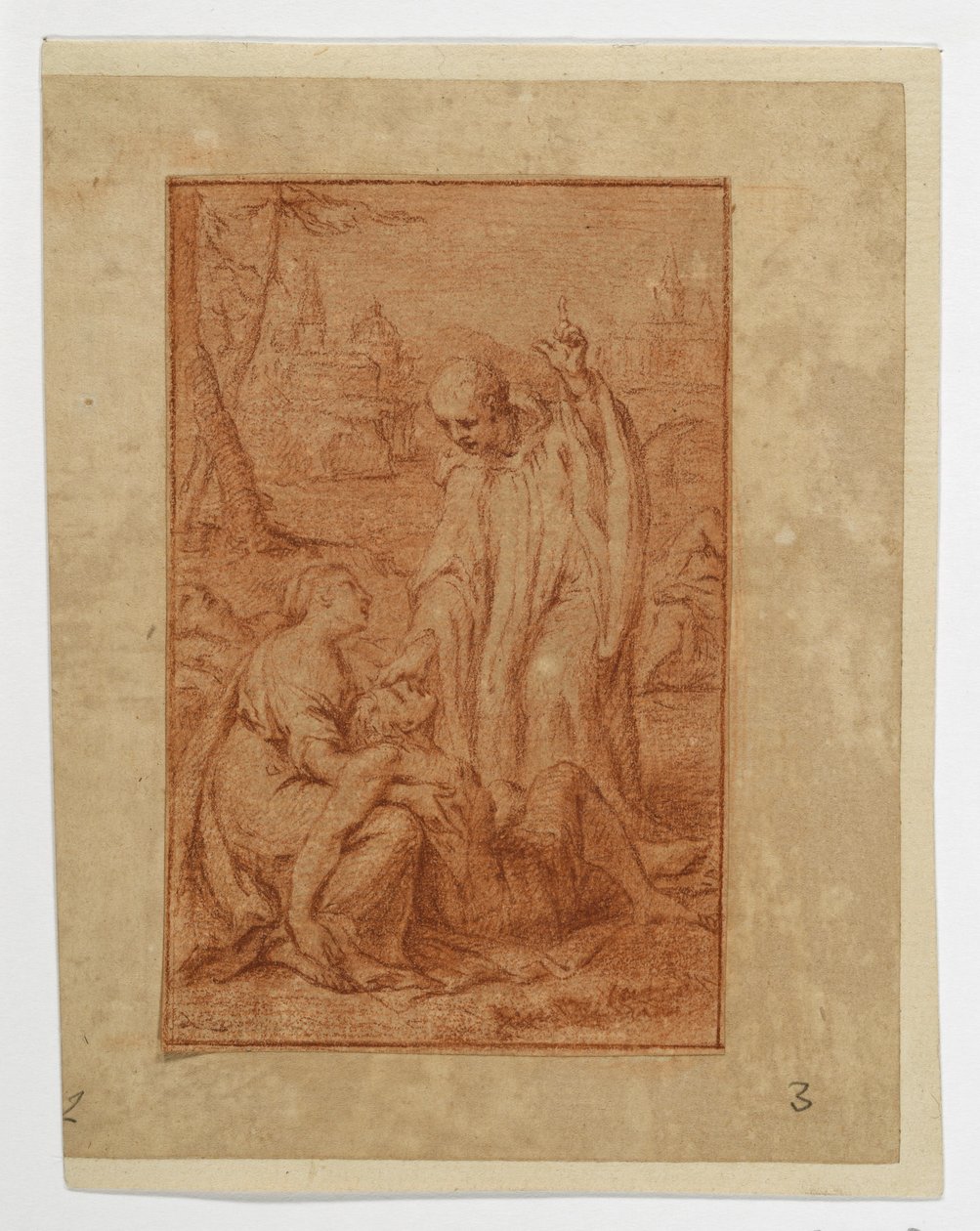 Ein Heiliger heilt einen Kranken oder erweckt einen Toten (?) autorstwa Eustache Le Sueur