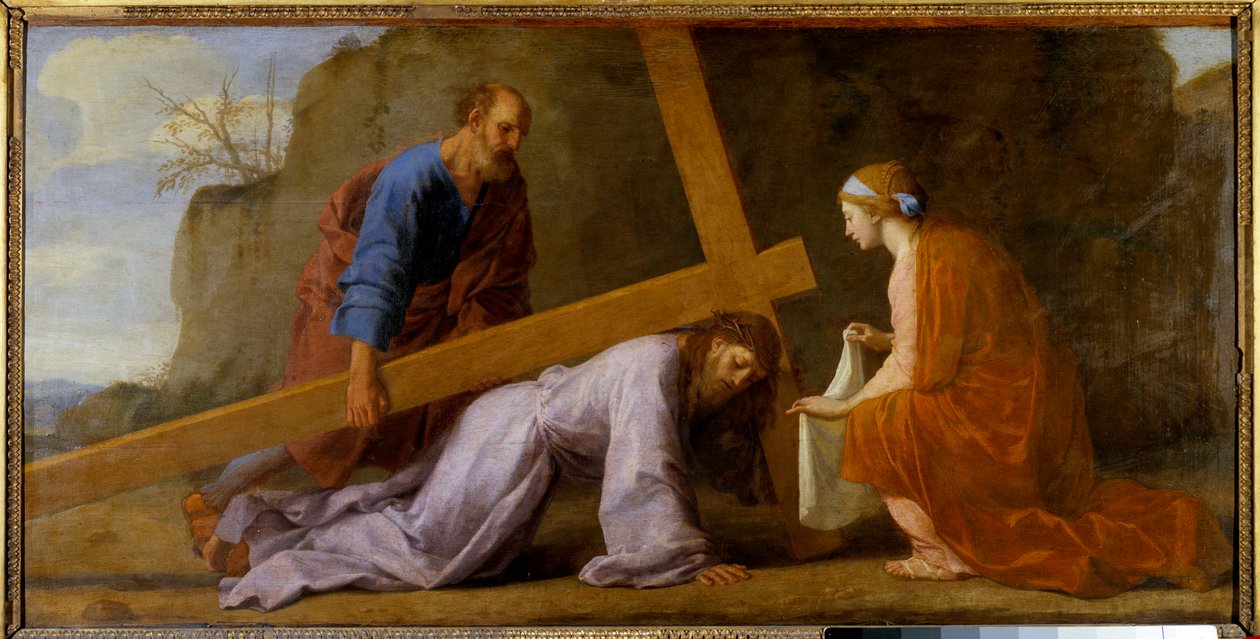 Jezus niosący swój krzyż (niosący krzyż lub drogę krzyża), ok. 1651 (olej na płótnie) autorstwa Eustache Le Sueur