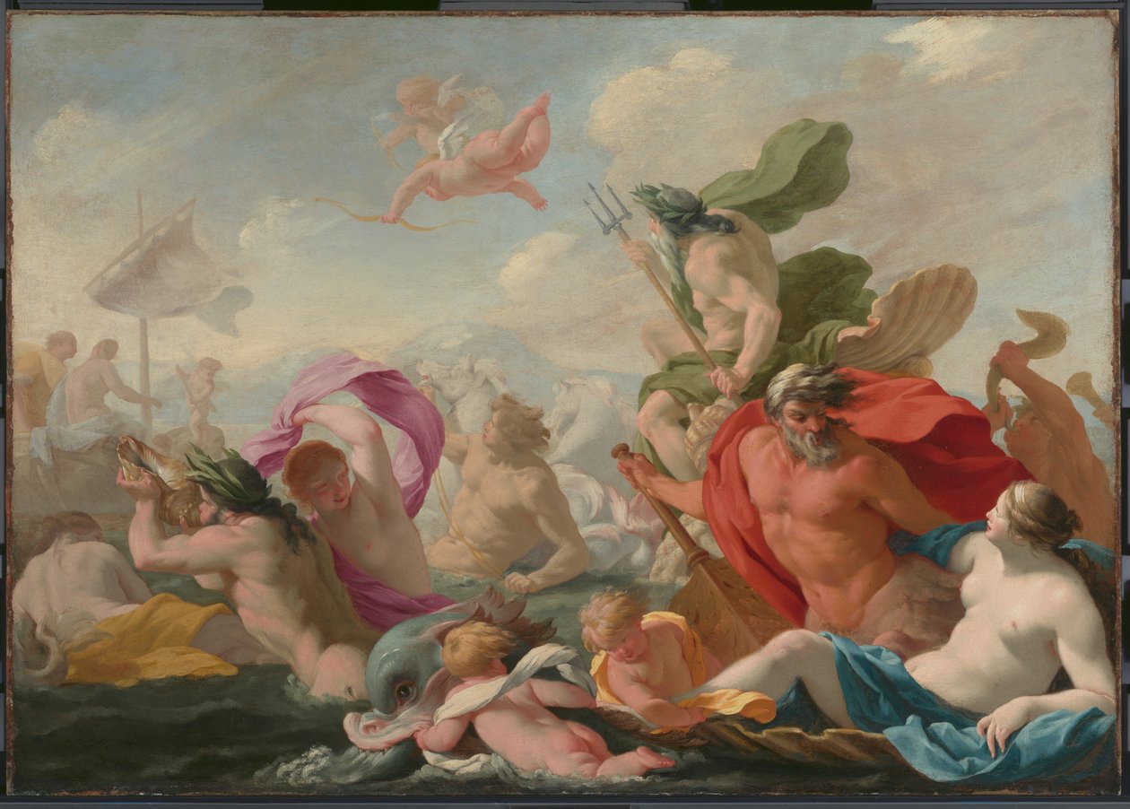 Meeresgötter huldigen der Liebe autorstwa Eustache Le Sueur