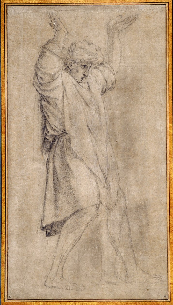 Studium dla Marka Curtiusa, legendarnej postaci starożytnego Rzymu autorstwa Eustache Le Sueur