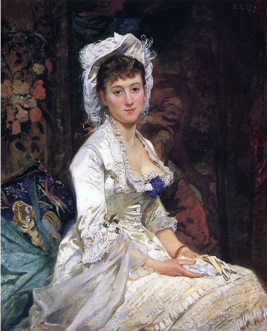 Kobieta w bieli, 1879 autorstwa Eva Gonzalès