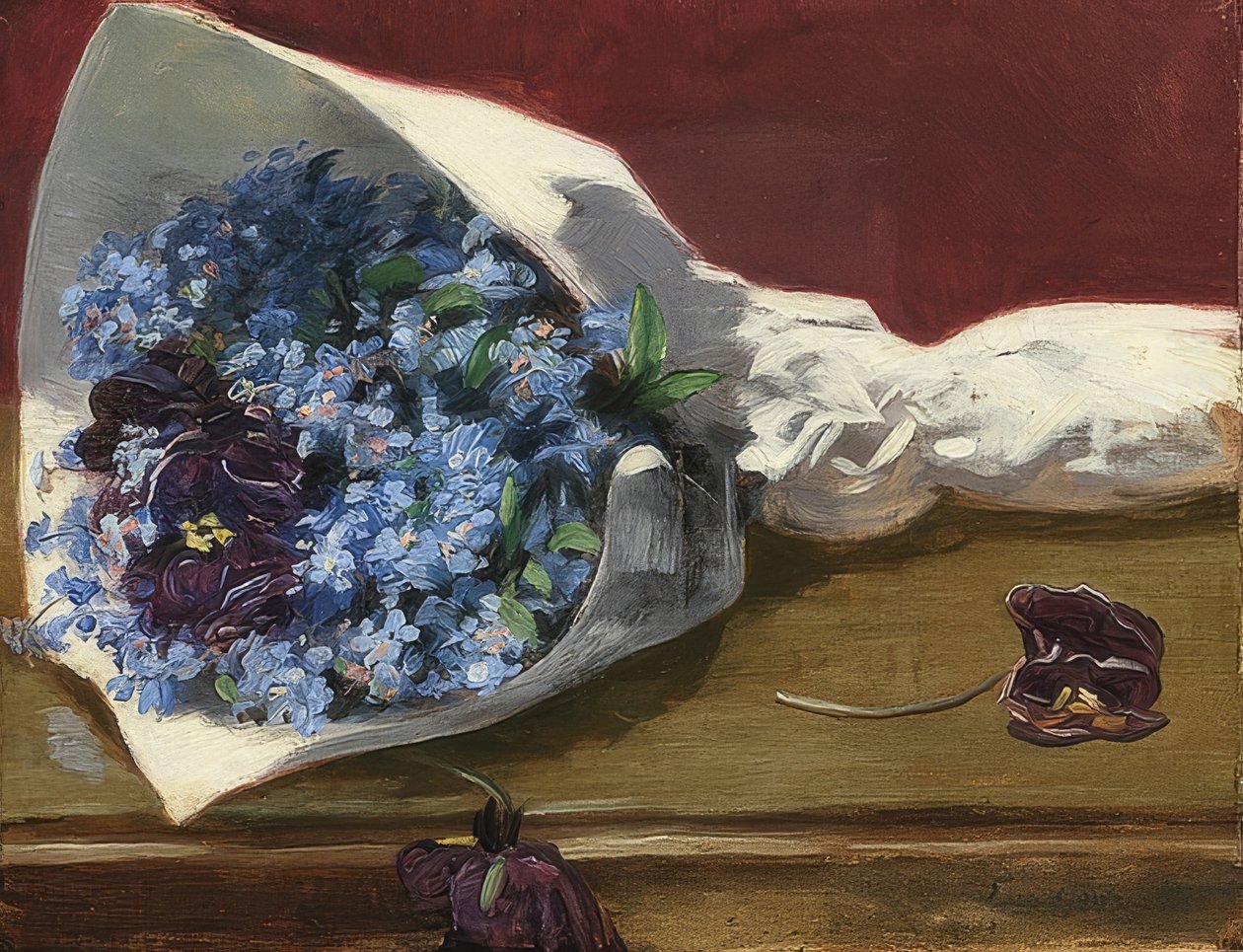 Blumenstrauß (Bukiet kwiatów). Um 1874 autorstwa Eva Gonzalès