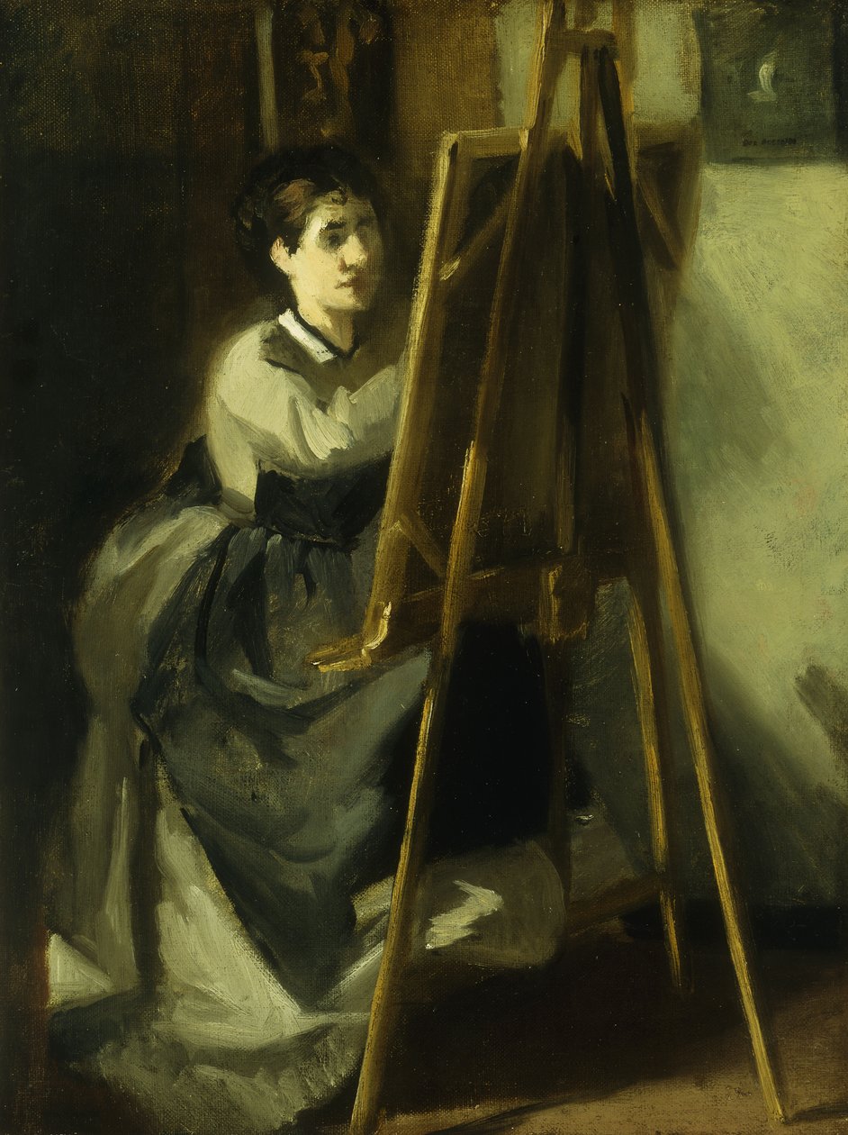 Młody uczeń; Młody uczeń, ok.1870 autorstwa Eva Gonzalès