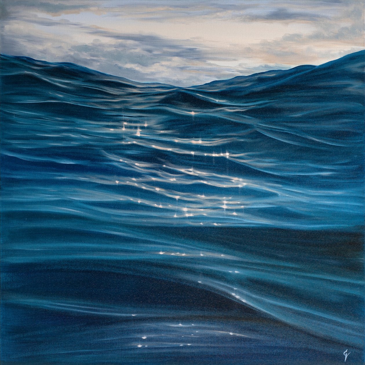 Dances With Waves, 2020 (olej na płótnie) autorstwa Eva Volf