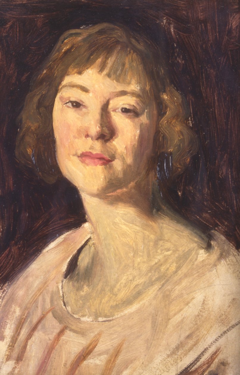 Portret (olej na płótnie) autorstwa Evan John Walters