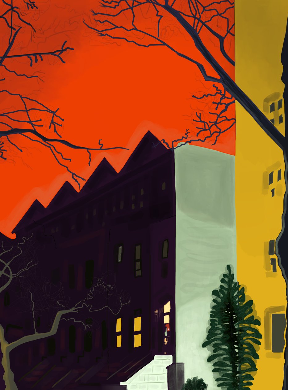 14th Street At 6.A.M., Brooklyn (grafika cyfrowa) autorstwa Evan Sklar