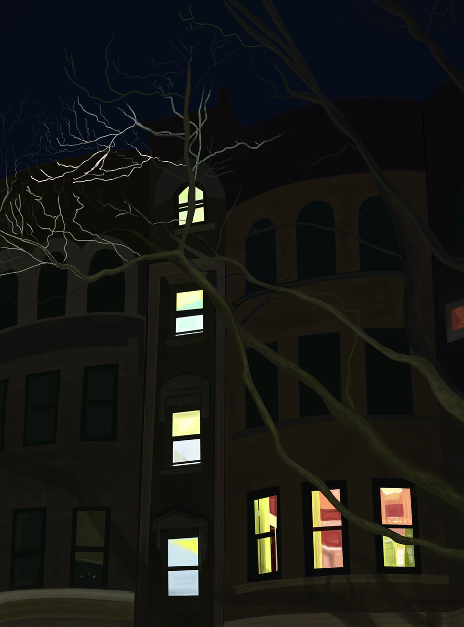 8Th Avenue At Night (grafika cyfrowa) autorstwa Evan Sklar