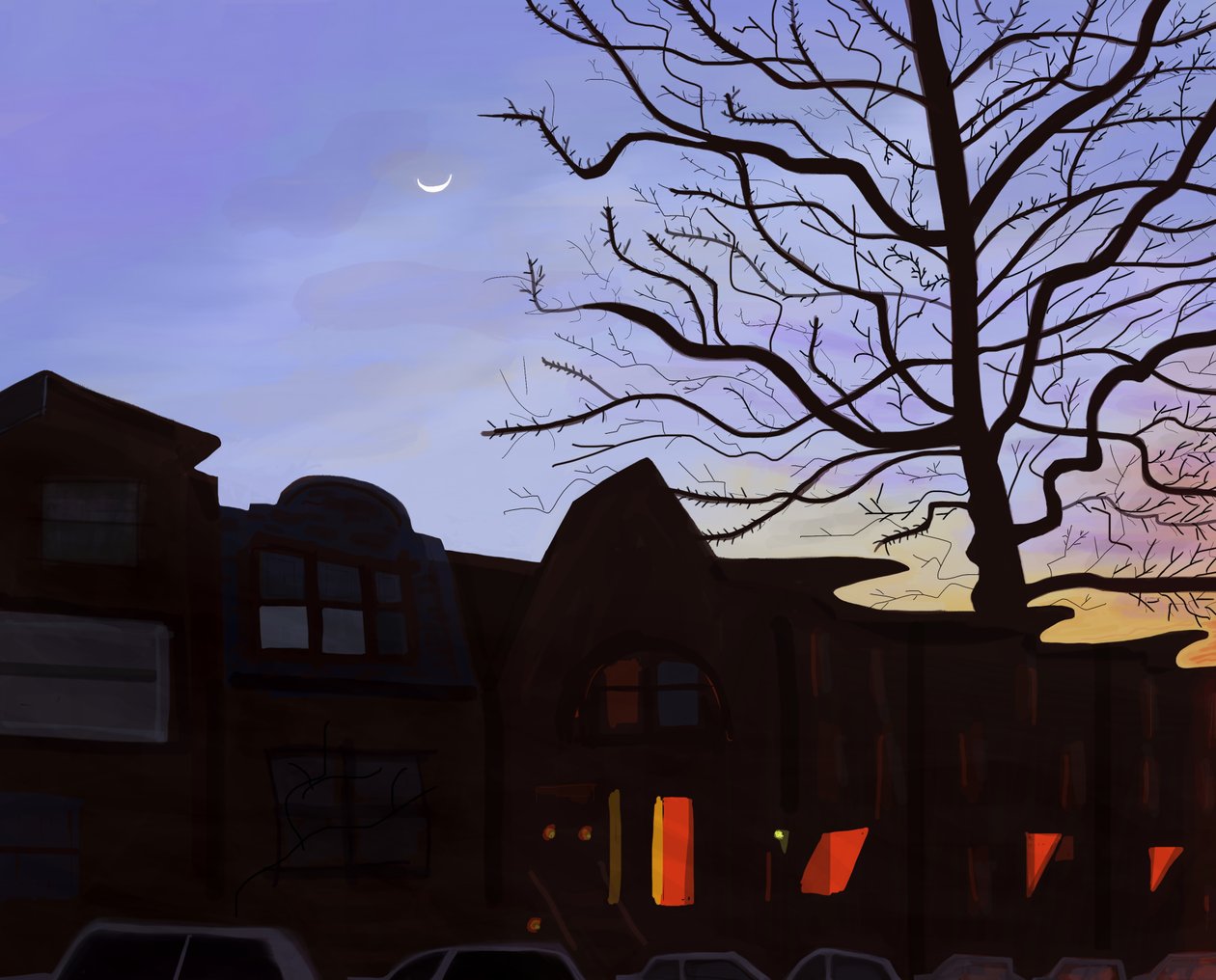 9th Street, Brooklyn, 2016 (narysowane ręcznie na iPadzie ołówkiem Apple) autorstwa Evan Sklar