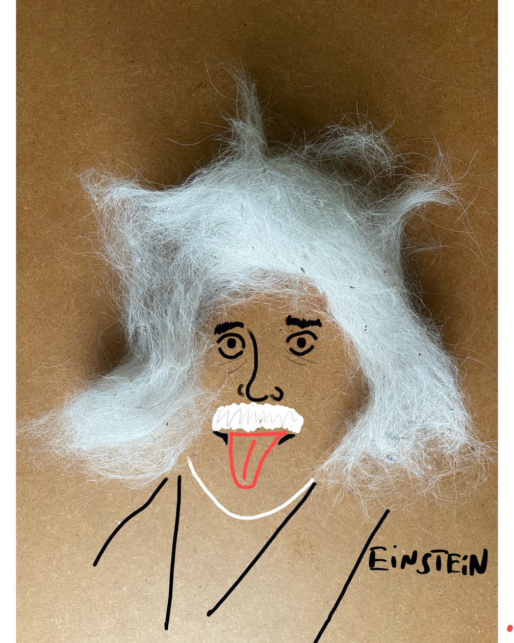 Albert Einstein (rysunek kolażowy) autorstwa Evan Sklar