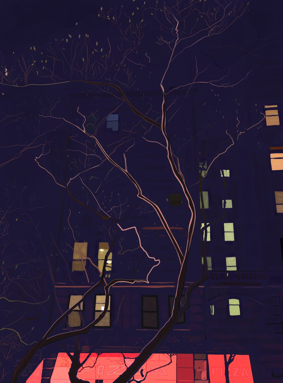 O świcie, Brooklyn (grafika cyfrowa) autorstwa Evan Sklar