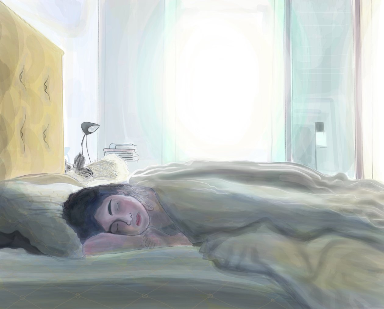 Ava Sleeping , Brooklyn (grafika cyfrowa) autorstwa Evan Sklar
