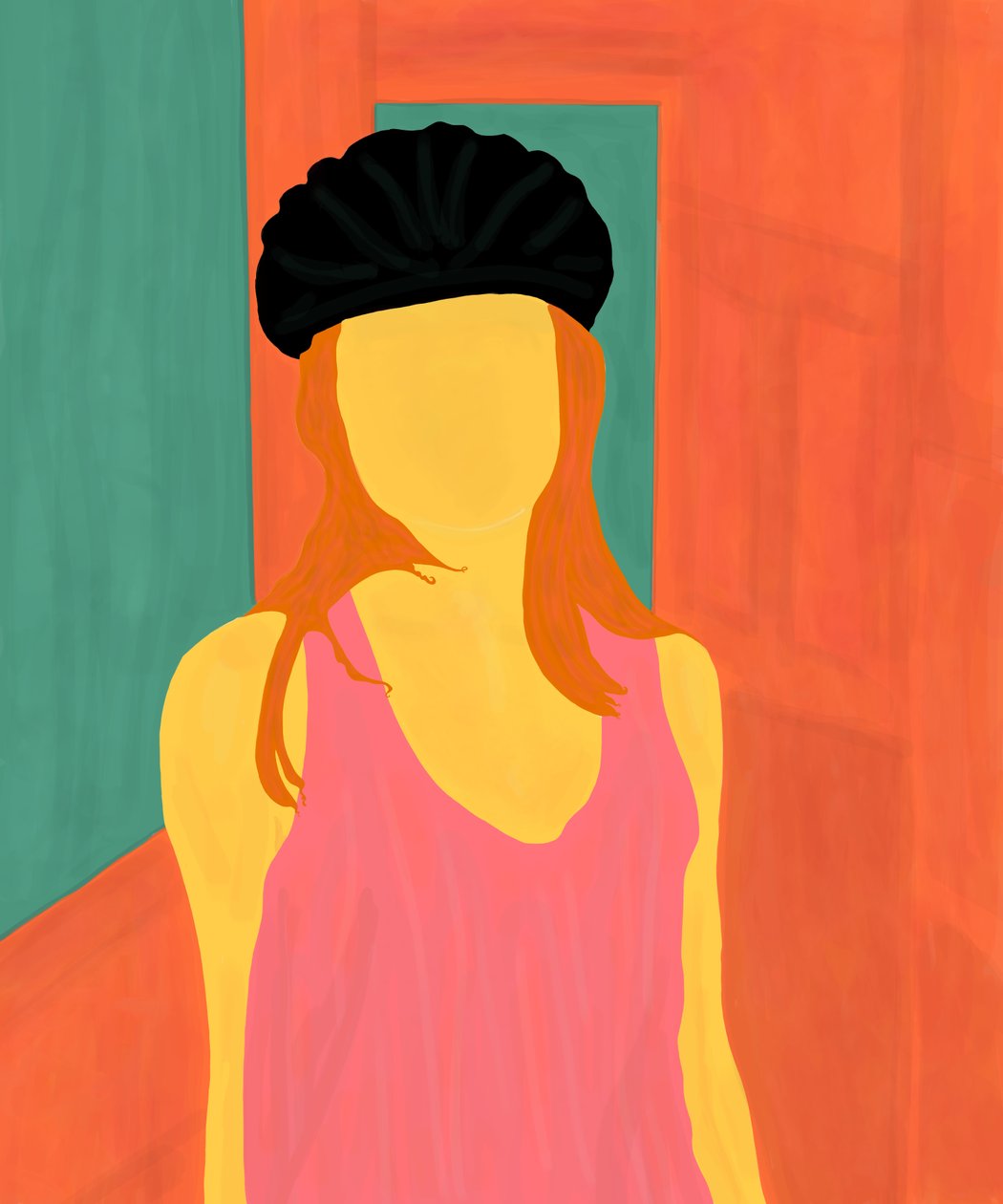 Ava z kaskiem rowerowym, Brooklyn (grafika cyfrowa) autorstwa Evan Sklar