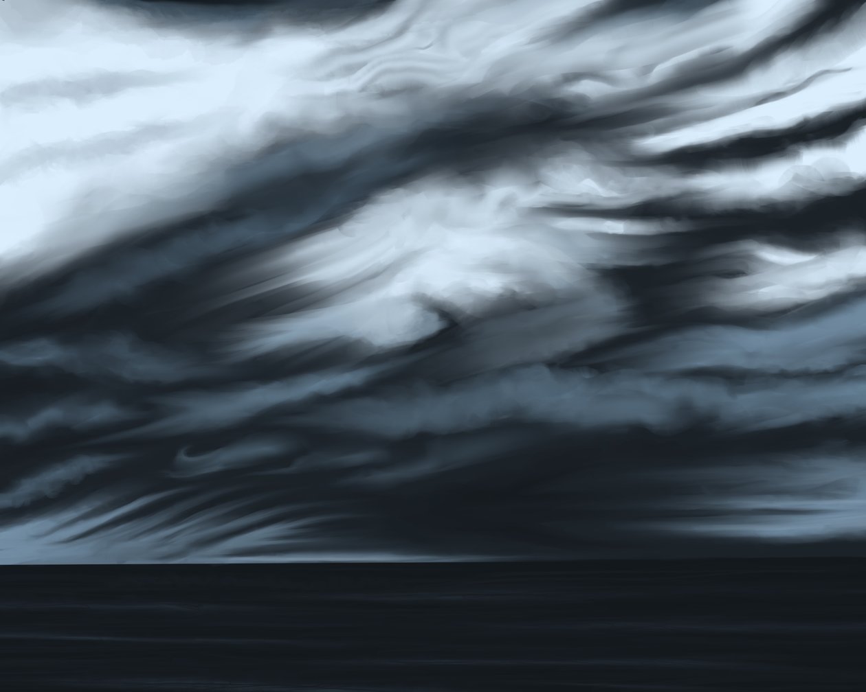 Błękitne niebo i ocean, ok. 2020-24 (grafika cyfrowa) autorstwa Evan Sklar