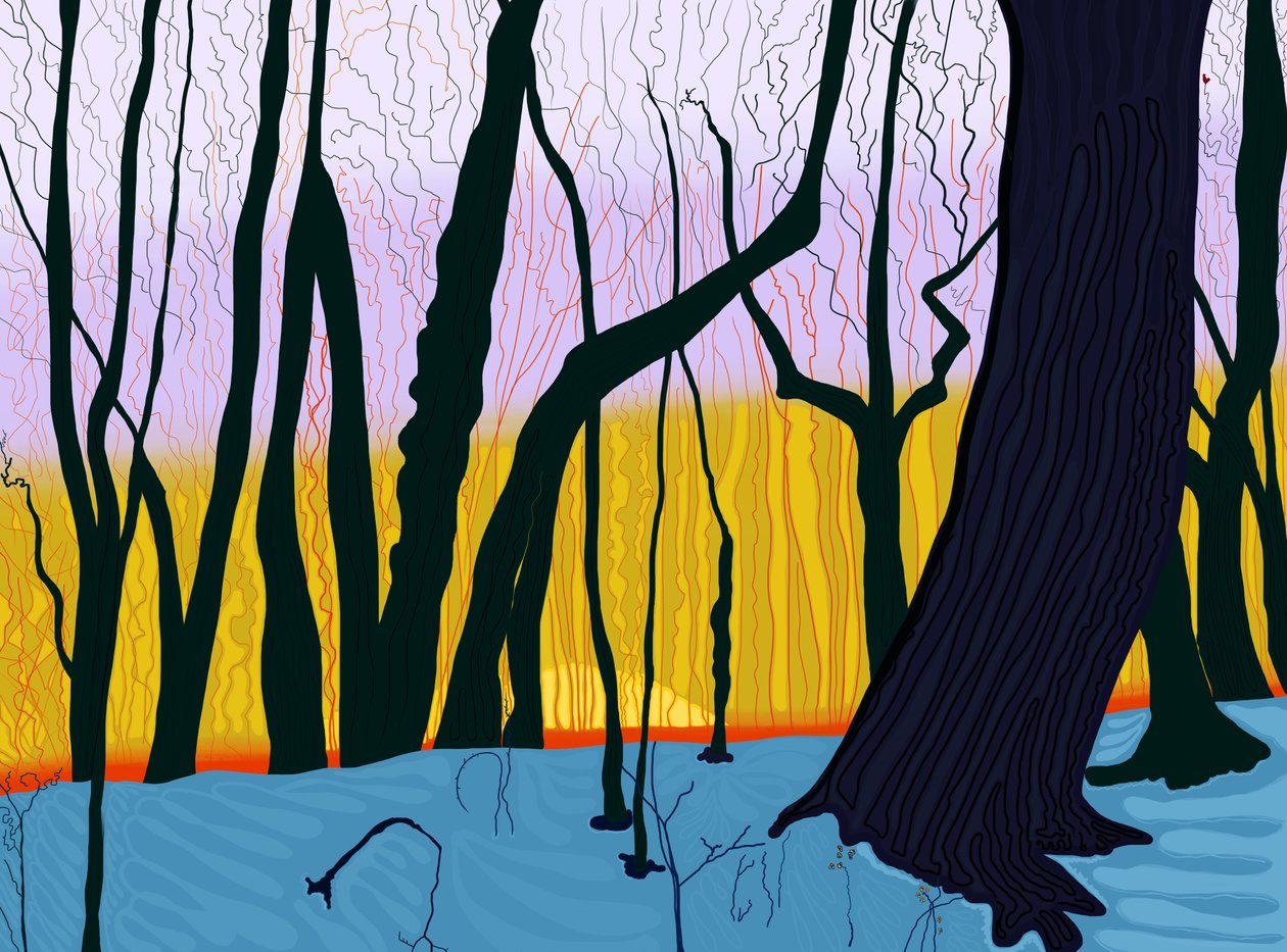 Oszczędność światła dziennego, poranek, Prospect Park (grafika cyfrowa) autorstwa Evan Sklar