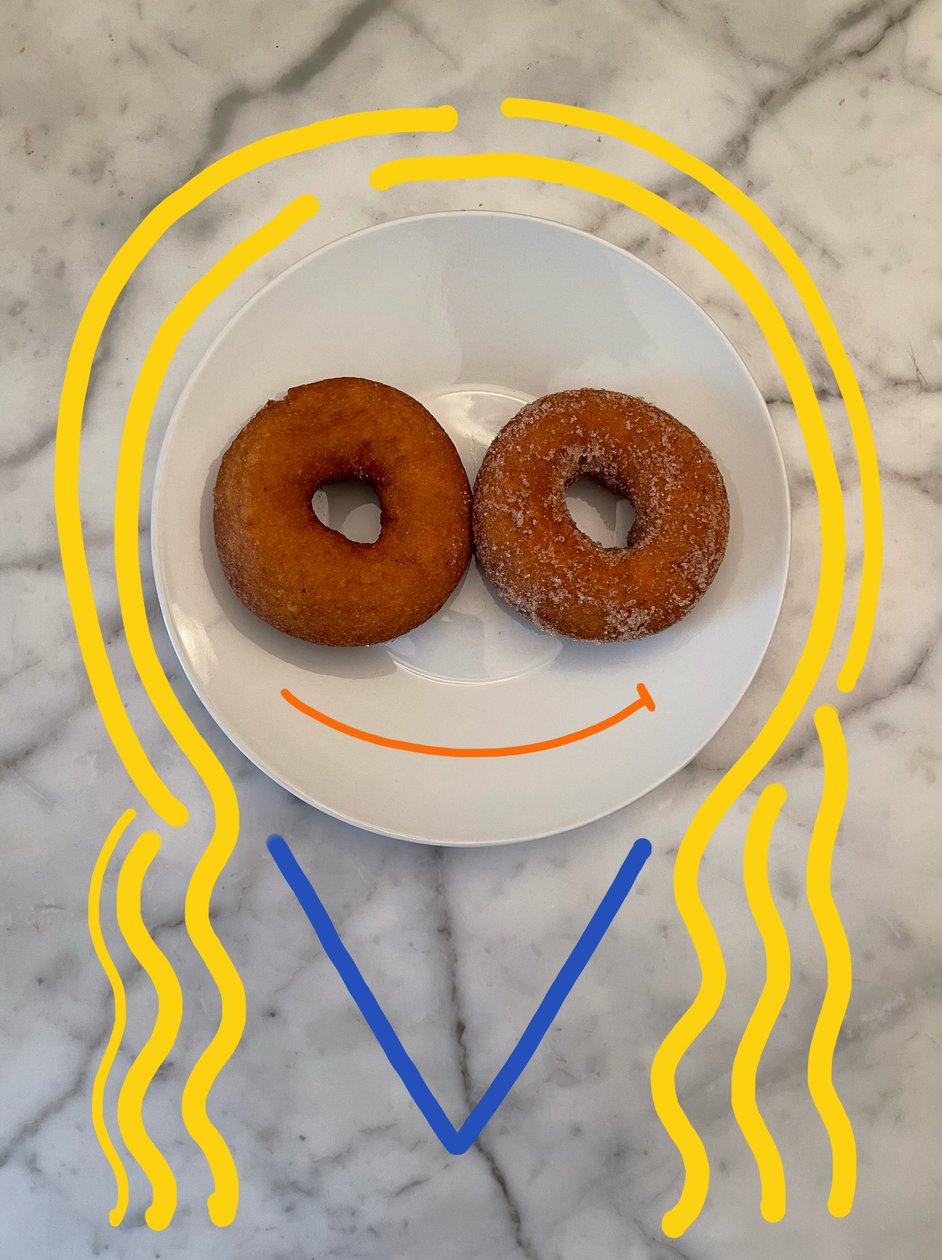 Donut Girl (rysunek ze zdjęciem) autorstwa Evan Sklar